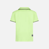 Polo in piquet giallo fluo con logo St. Barth