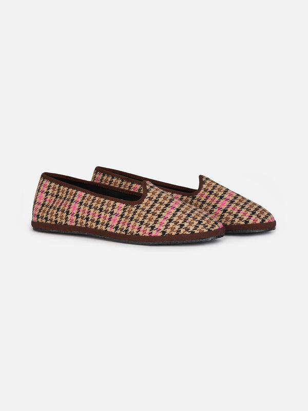 Woman pied de poule slipper loafers | MY CHALOM SPECIAL EDITION