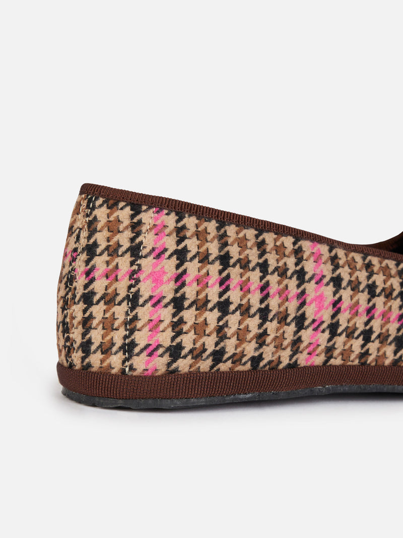 Woman pied de poule slipper loafers | MY CHALOM SPECIAL EDITION