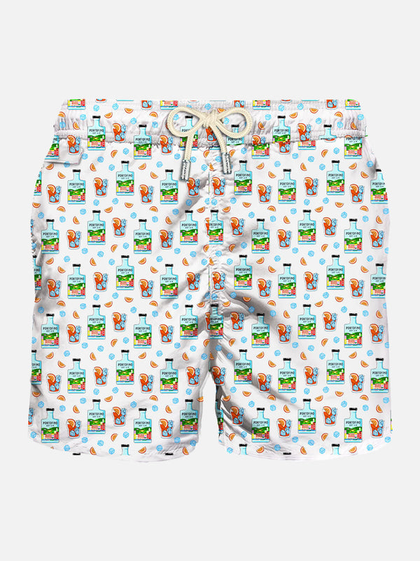 Herren-Badeshorts aus leichtem Stoff mit Gin-Print | PORTOFINO DRY GIN SONDEREDITION