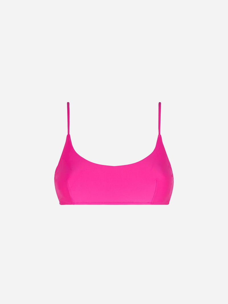 Woman fuchsia bralette swimsuit