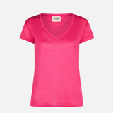 Woman fuchsia linen t-shirt