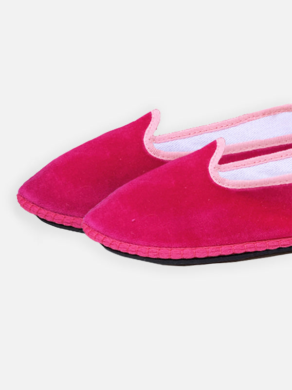 Fucsia velvet slippers friulane