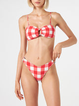 Gingham bralette bikini with rings