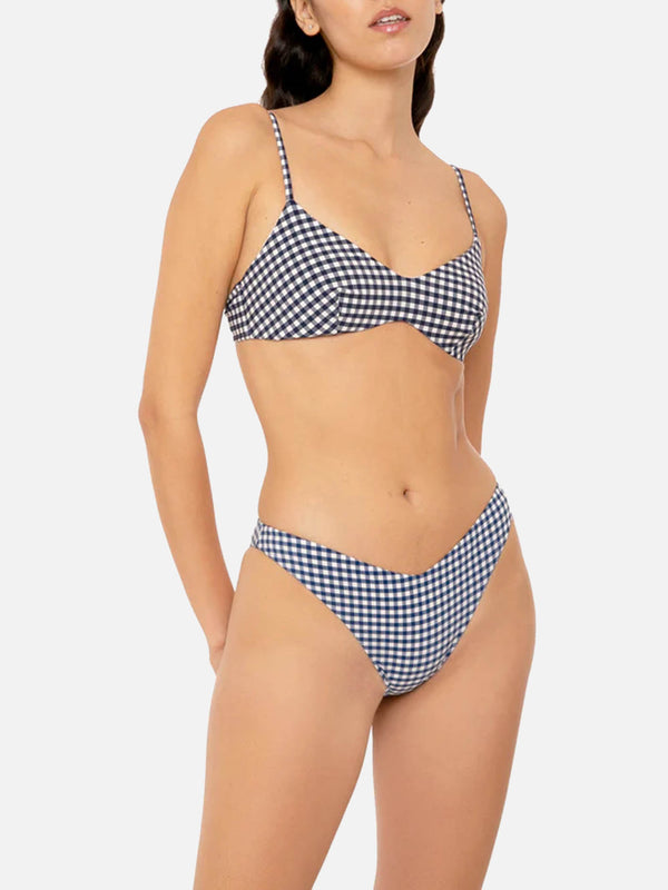 Damen-Bralette-Bikini mit Gingham-Print