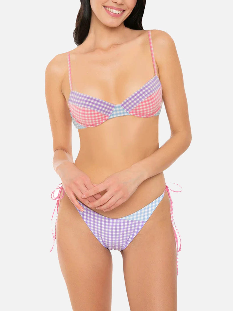 Gingham bralette underwired bikini