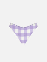 Woman cheeky swim briefs with gingham print