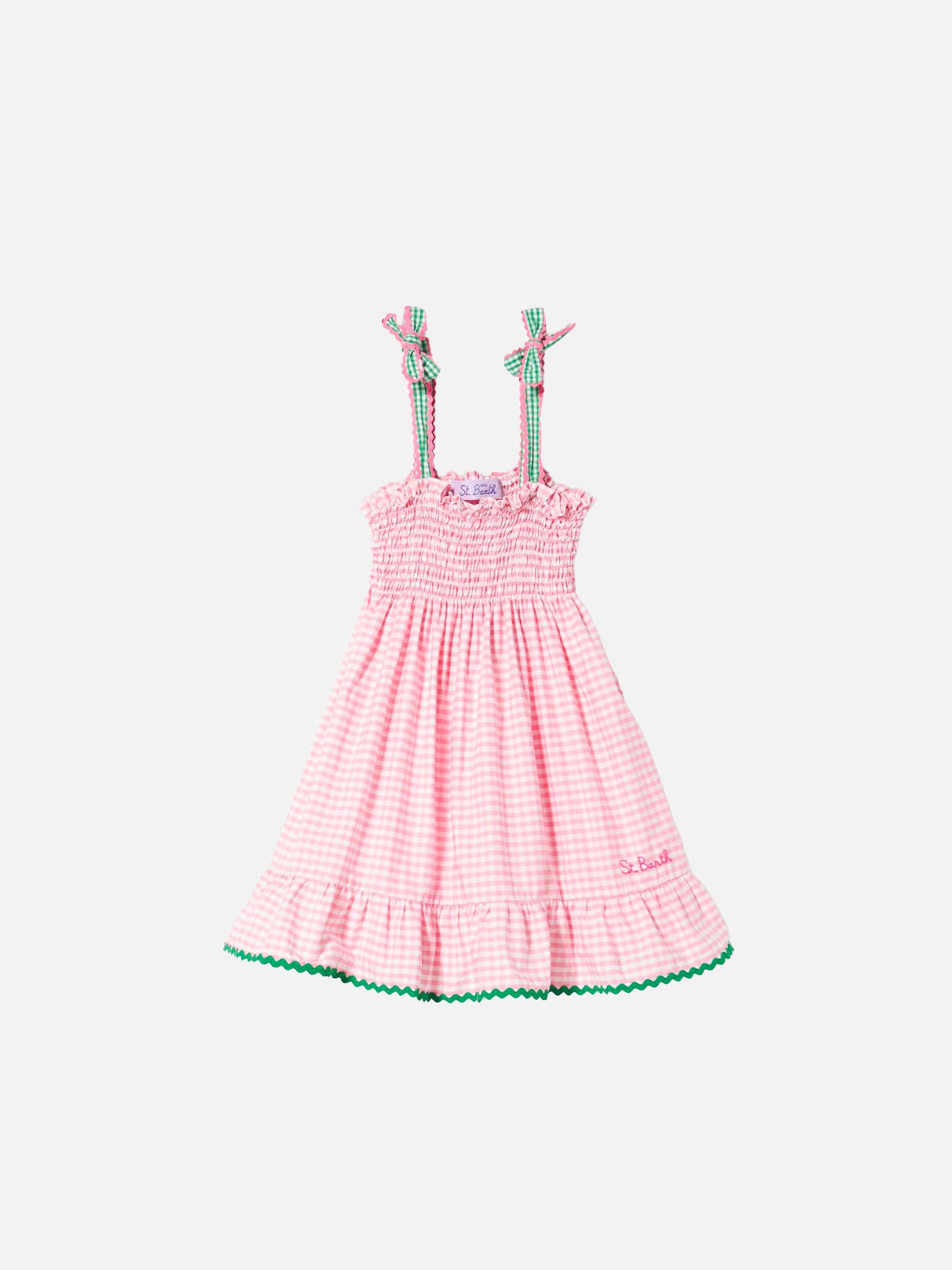 Girl dress with gingham print - MC2 Saint Barth