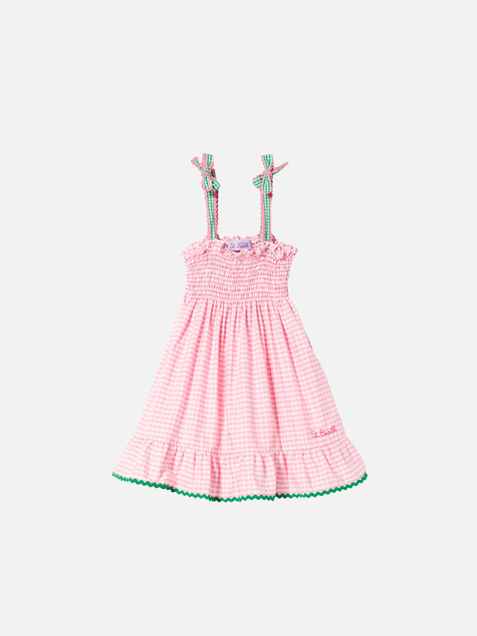 Girl dress with gingham print - MC2 Saint Barth