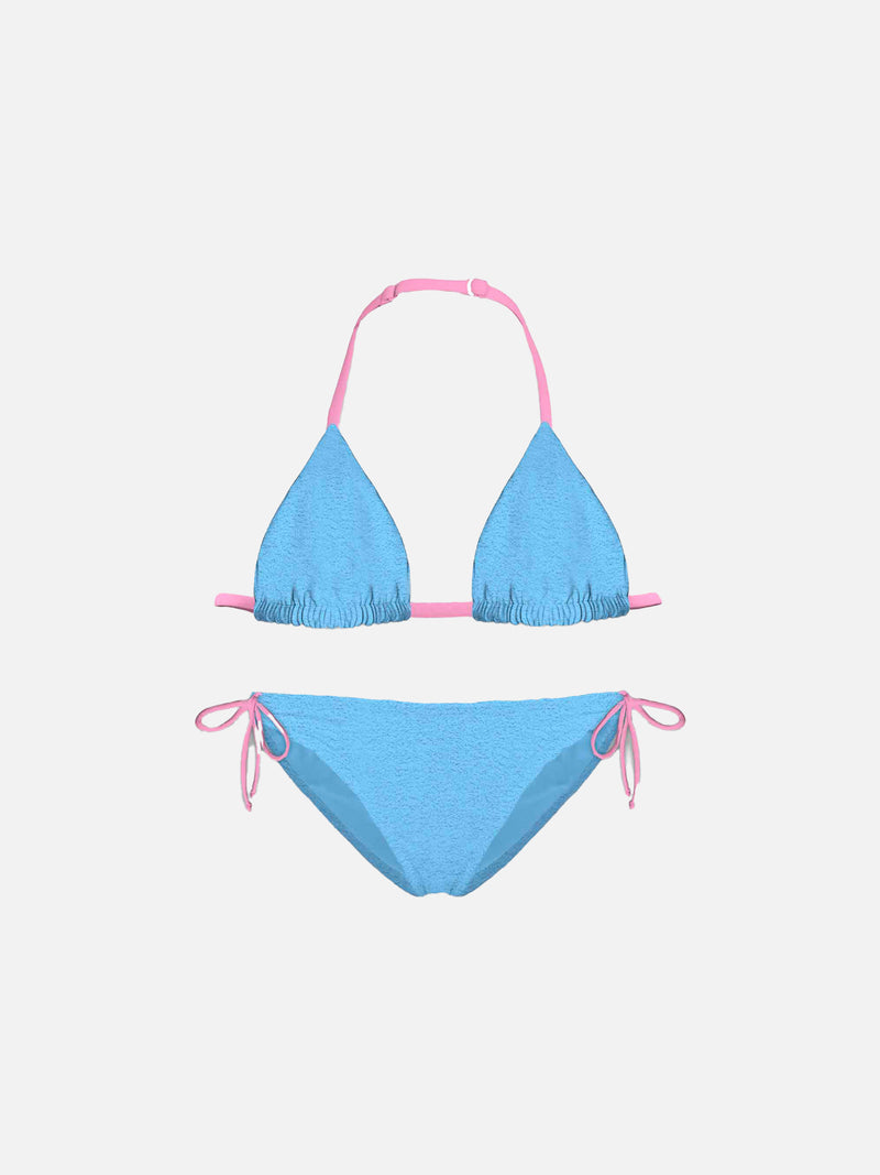 Hellblauer Triangel-Bikini für Mädchen