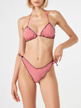 Bikini da donna a triangolo con stampa vichy