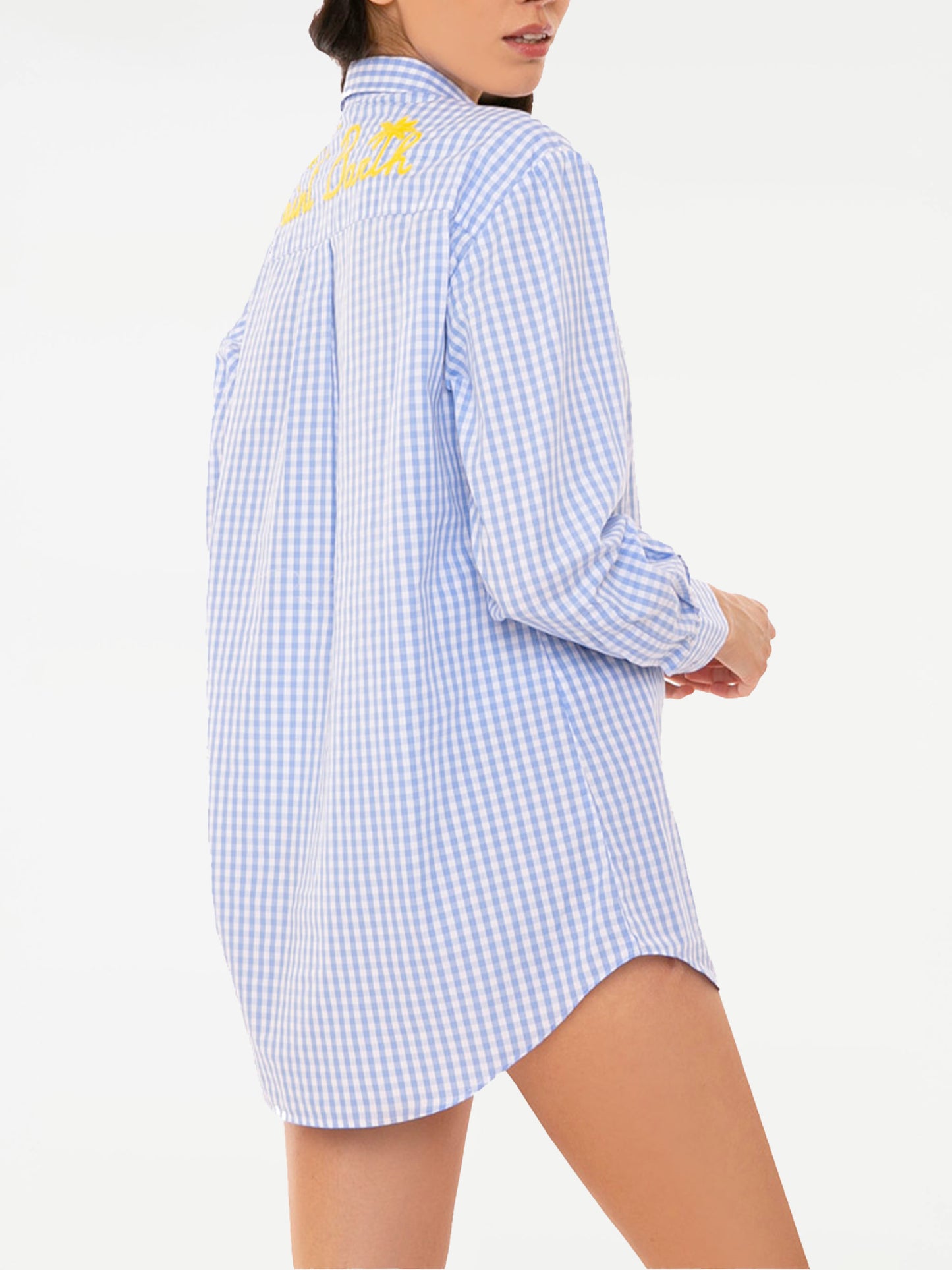 Gingham-Hemd mit St. Barth-Stickerei