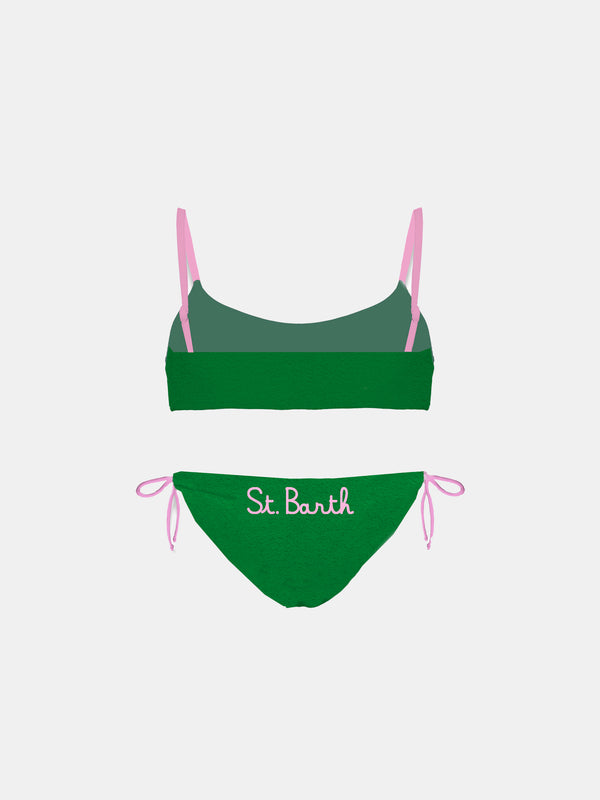 Frottee-Bralette-Bikini für Mädchen