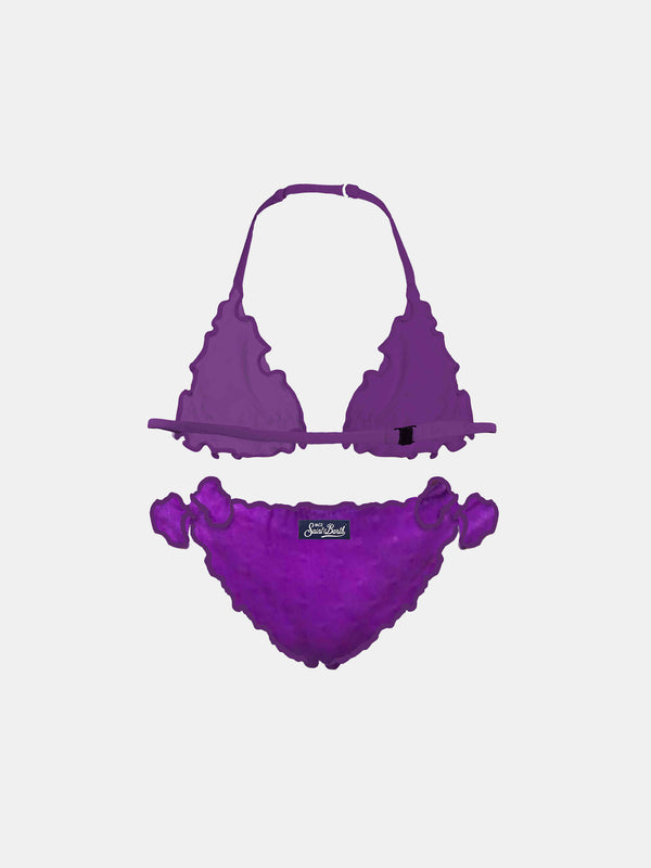 Girl purple triangle bikini