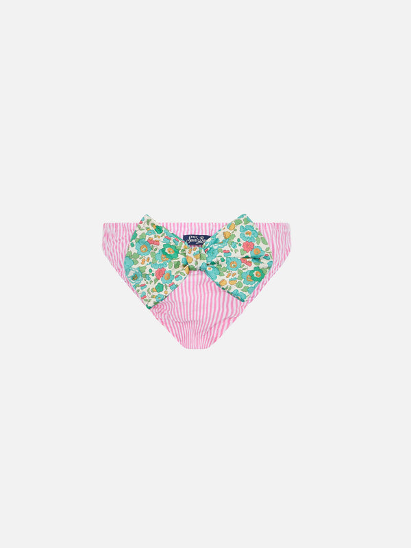 Slip da bagno da bambina in cotone Madame con fiocco e stampa Betsy | REALIZZATO CON TESSUTO LIBERTY