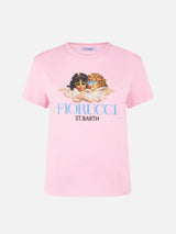 Mädchen-T-Shirt Elly aus Baumwolljersey mit Rundhalsausschnitt und Fiorucci Angels-Aufdruck | FIORUCCI-SONDERAUSGABE