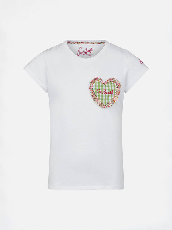 T-shirt da bambina con cuore