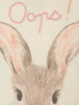 Girl crewneck sweater with bunny print