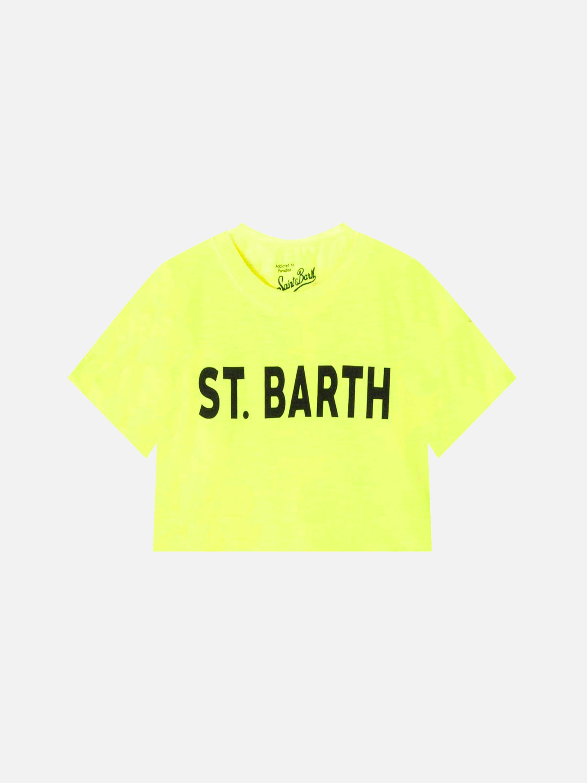 Girl fluo yellow crop t-shirt - MC2 Saint Barth