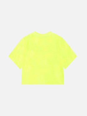 Girl fluo yellow crop t-shirt - MC2 Saint Barth