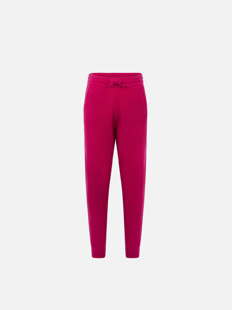 Girl fuchsia knitted jogger pants - MC2 Saint Barth