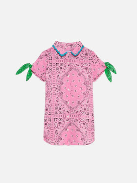 Girl shirt dress with bandanna print - MC2 Saint Barth