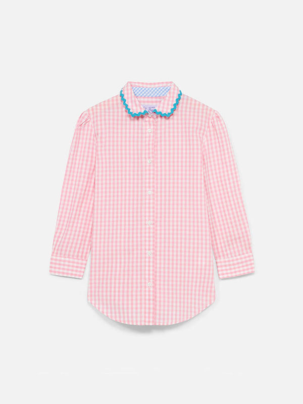 Girl shirt with gingham print