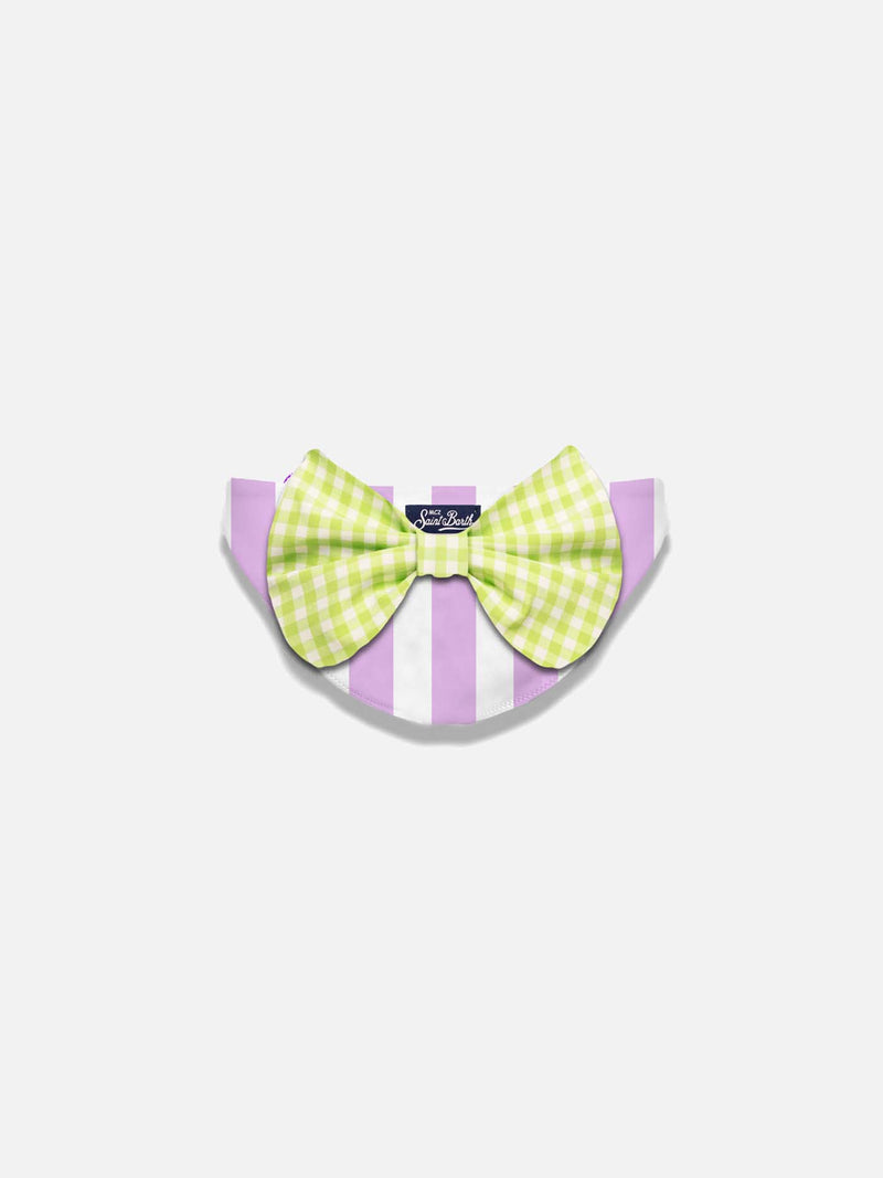 Girl swim briefs with gingham bow