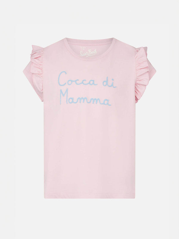 Girl t-shirt with Cocca di mamma embroidery