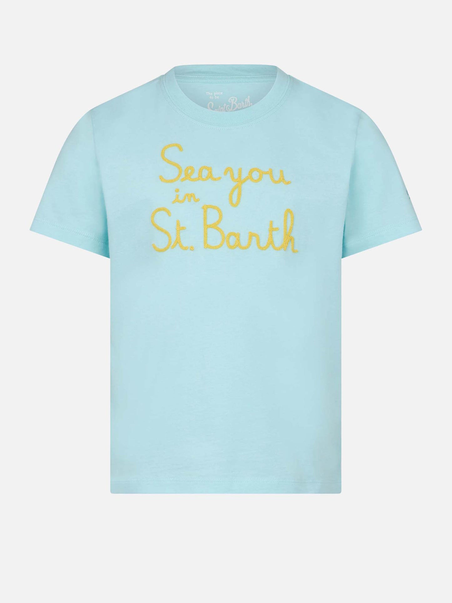 Girl t-shirt with Sea you in St. Barth embroidery