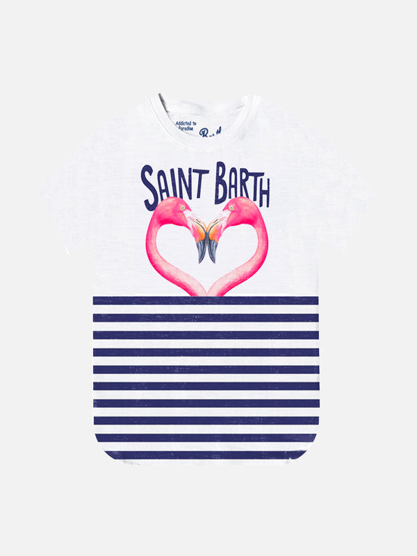 T-shirt da bambina bacio fenicottero