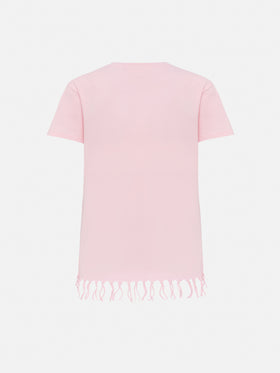 Abbey dress with fringes and terry patch