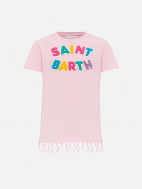 Abbey dress with fringes and terry patch