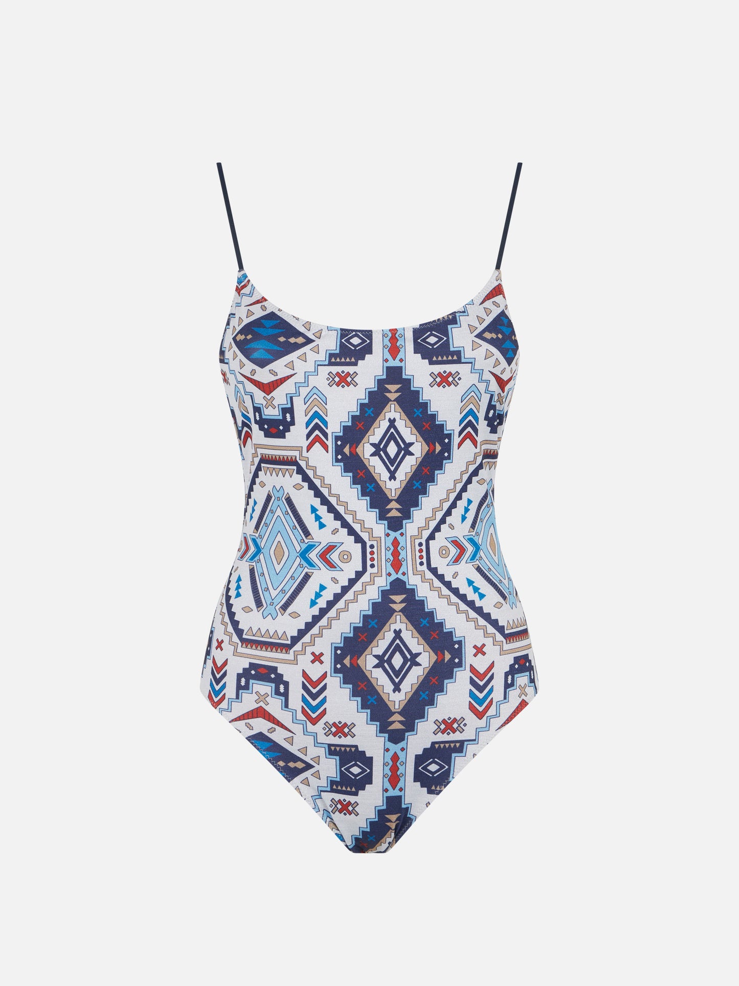 Woman one piece swimsuit with glitter aztec print - MC2 Saint Barth