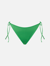 Woman green swim briefs