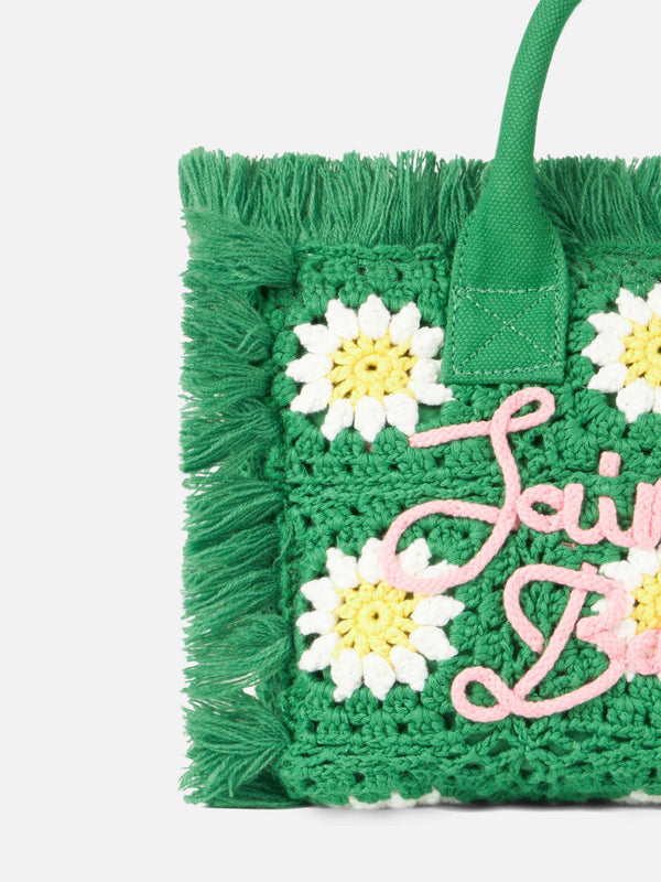 Borsa Colette con patch di fiori all'uncinetto