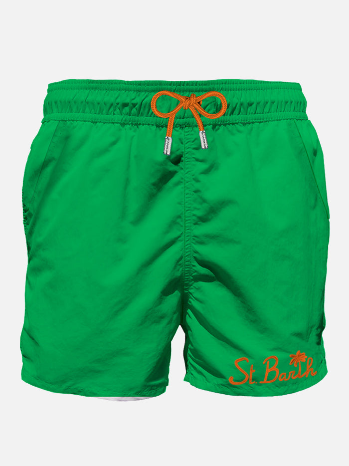 Costume da bagno verde da uomo con taschino