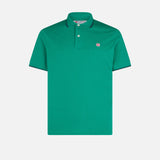 Green piquet polo with St. Barth logo