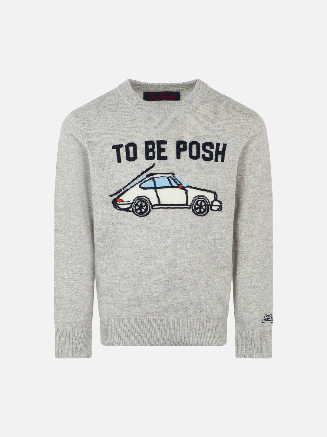 Maglione grigio da bambino stampa To be posh