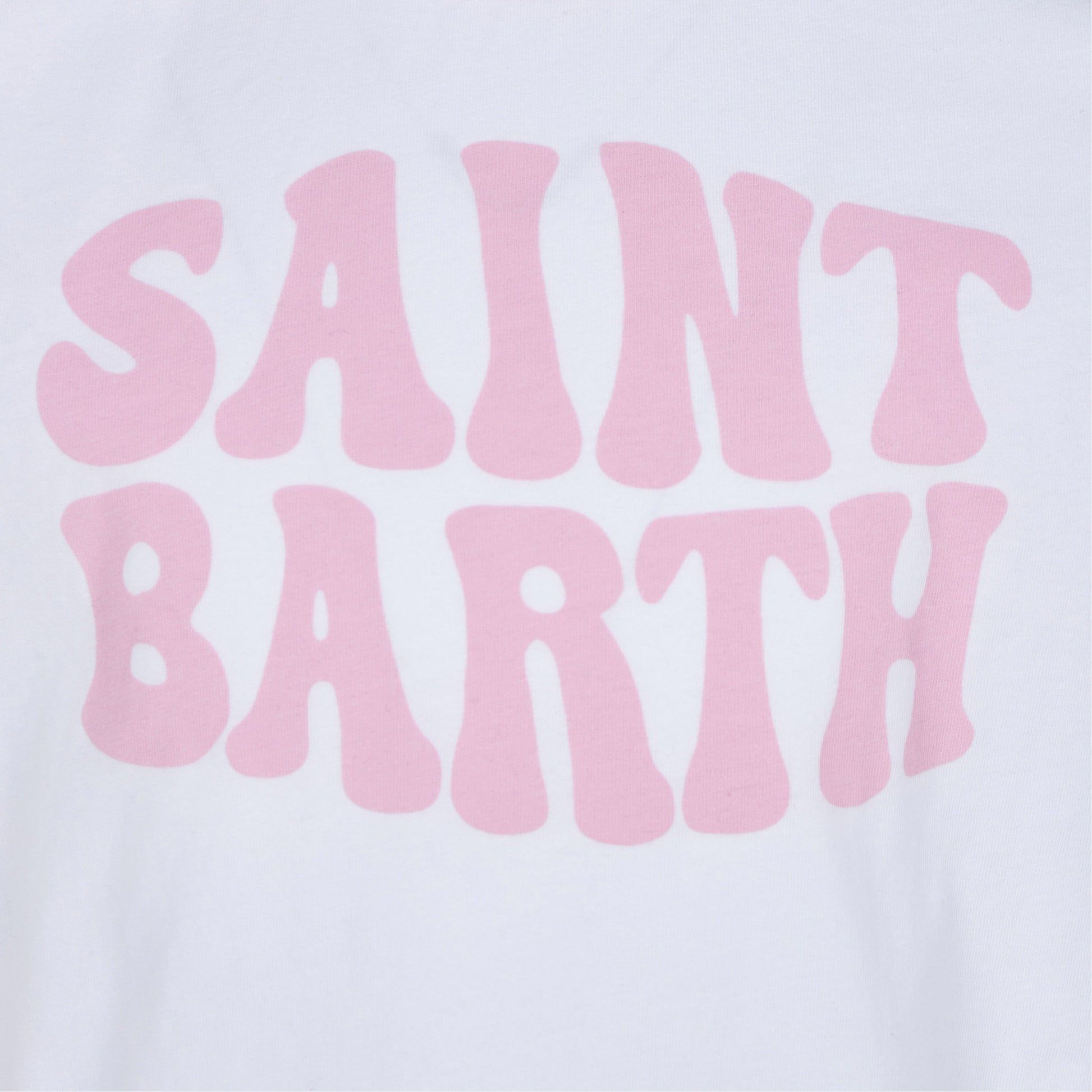 Girl cotton t-shirt with St. Barth groovy print - MC2 Saint Barth
