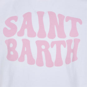 Girl cotton t-shirt with St. Barth groovy print - MC2 Saint Barth