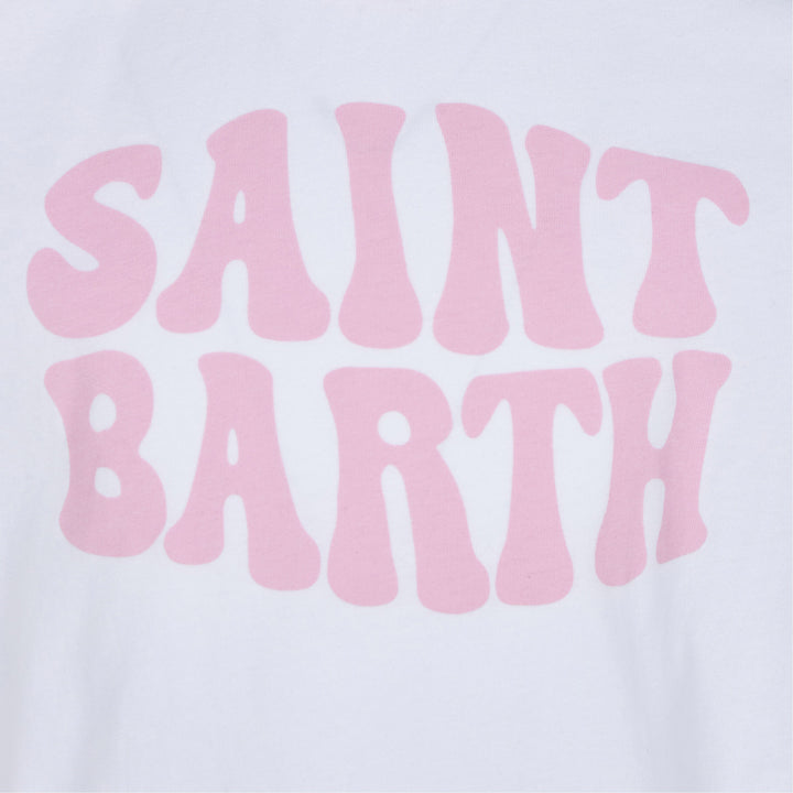 Girl cotton t-shirt with St. Barth groovy print - MC2 Saint Barth
