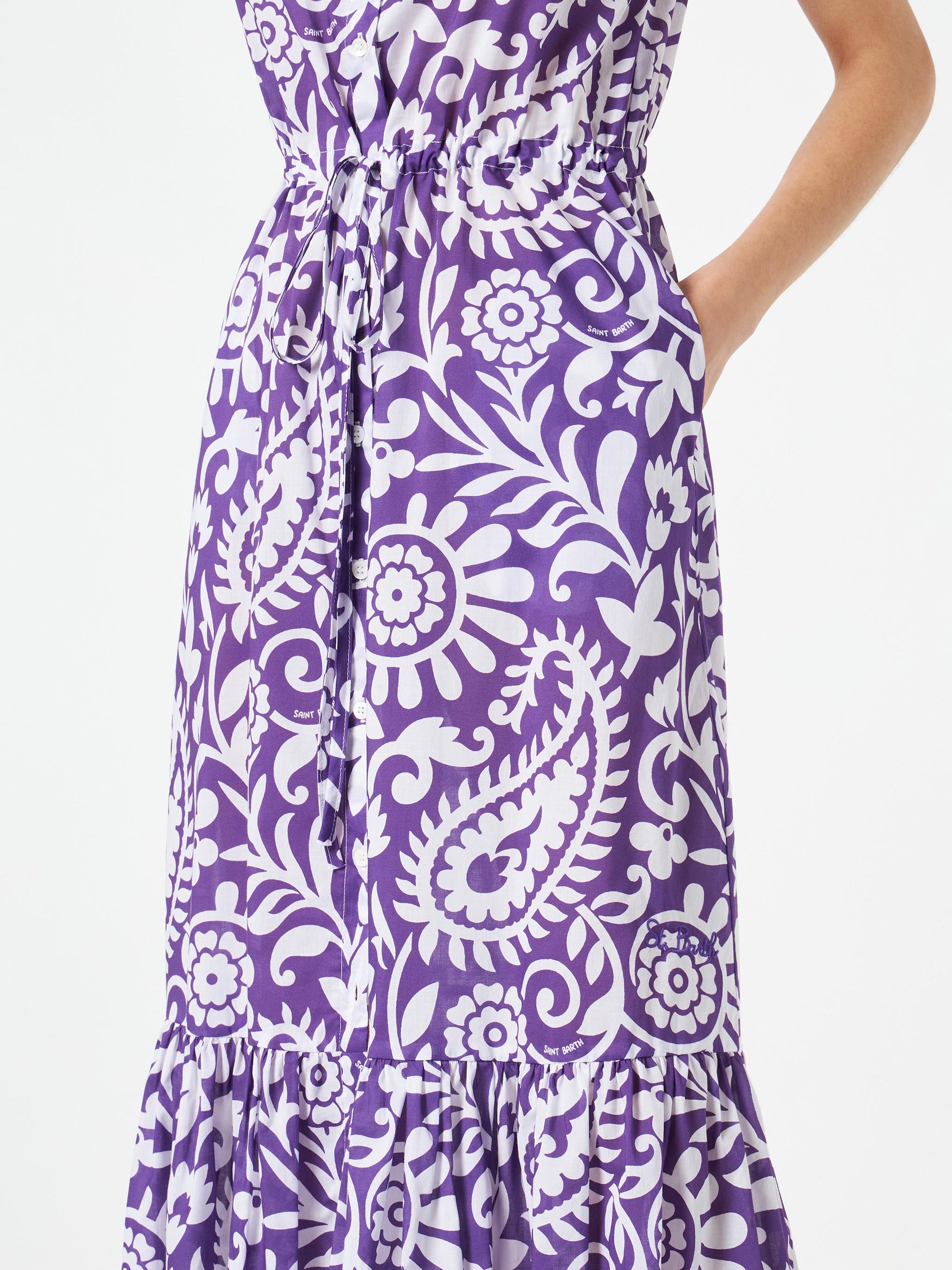 purple paisley maxi dress Patchwork Floral Paisley Maxi Dress