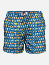 Light fabric man swim shorts fast food print