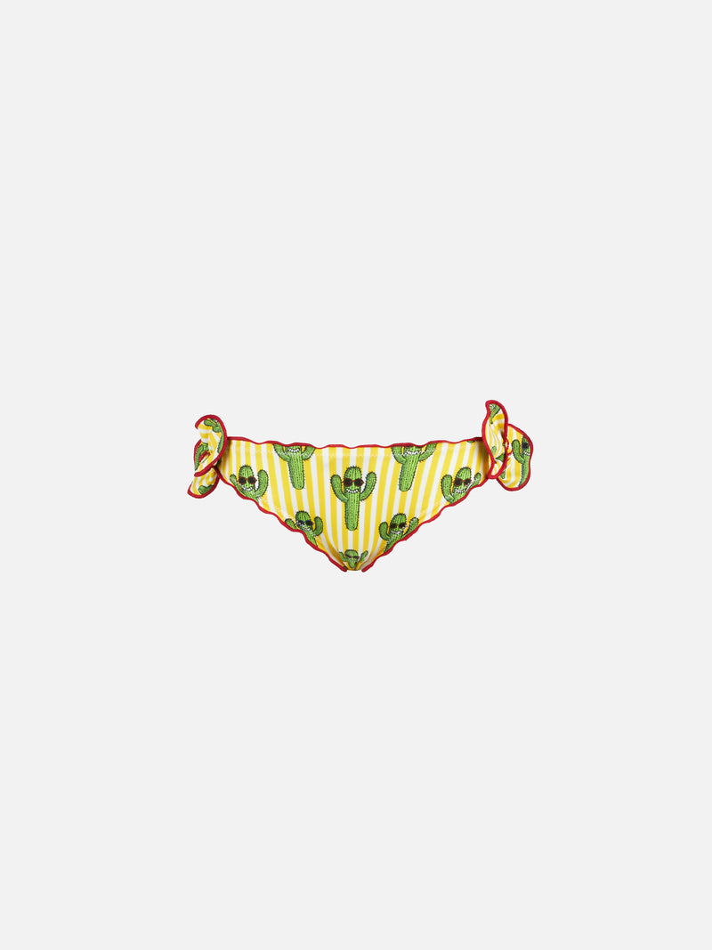 Happy cactus print girl swim briefs