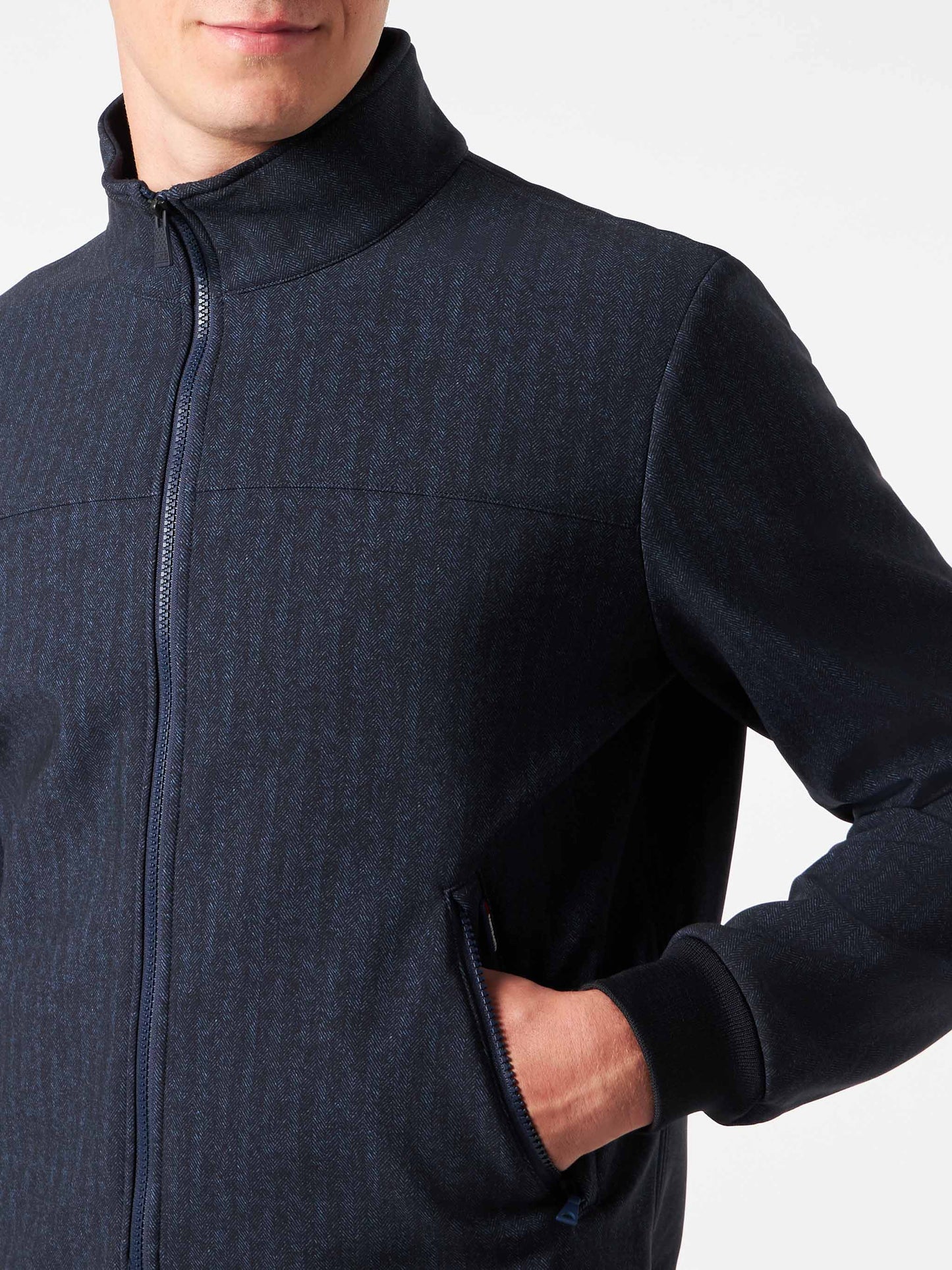 Mittelschwere Bomberjacke für Herren mit Fischgrätenmuster Traveler