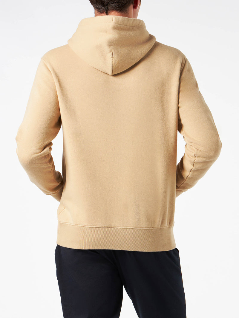 Herren-Kapuzenpullover in Beige mit Cortina-Aufnäher