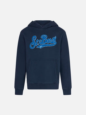 Boy navy blue hooded sweatshirt - MC2 Saint Barth