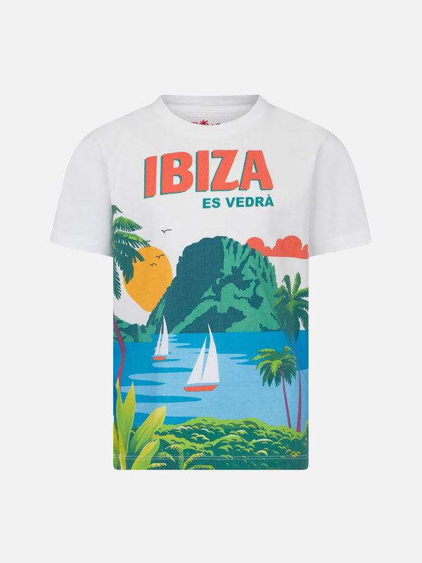 Baumwoll-T-Shirt für Jungen mit Ibiza-Postkartendruck