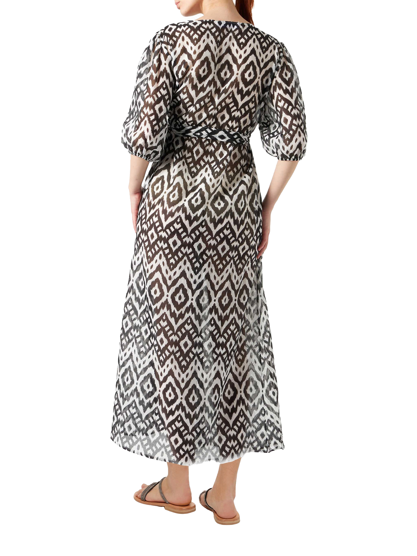 Cotton and silk long dress Bliss with ikat print - MC2 Saint Barth